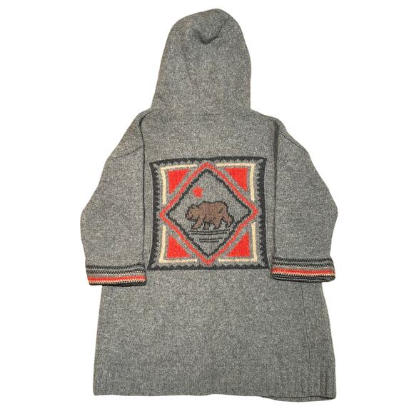 Hollister Girls' California Bear Wool Sweater Cardigan Gray, Size M/L, EUC - Picture 1 of 6